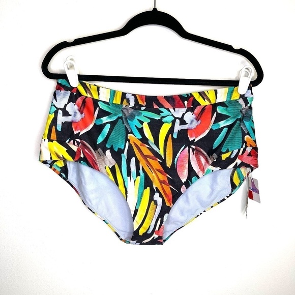 Prana Multicolor Millan High Waist Bikini Bottoms Size XL La Flora Print NWT - Picture 3 of 13